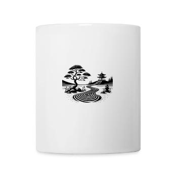 Geometric landscape with traditional temple - Mug - white - Front