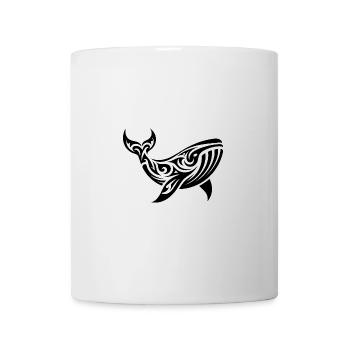 Elegant Huge Whale Tribal Tattoo Style - Mug - white - Front