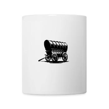 Pferde Gespann Planwagen - Tasse - Weiß - Vorne