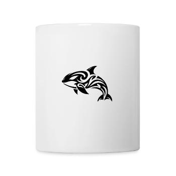 Schnittig Eleganter Orca Tribal Tattoo Style - Tasse - Weiß - Vorne