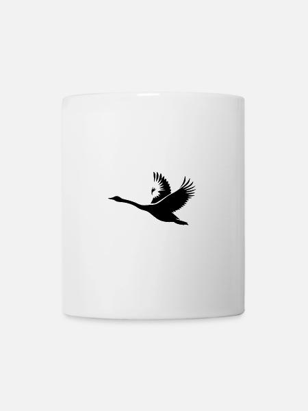 Singschwan mit kräftiges Flügeln - Tasse - Weiß