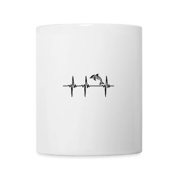 Heartbeat for Dolphins in Tribal Style Tattoo - Mug - white - Front