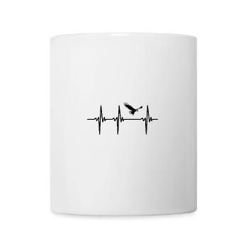 Herzschlag für Adler im eleganten Aufwind Flug - Tasse - Weiß - Vorne