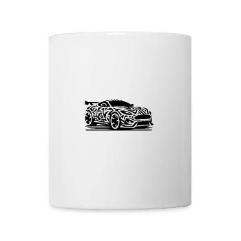 Voiture de sport racée dans le style de tatouage tribal - Mug blanc - blanc - Devant