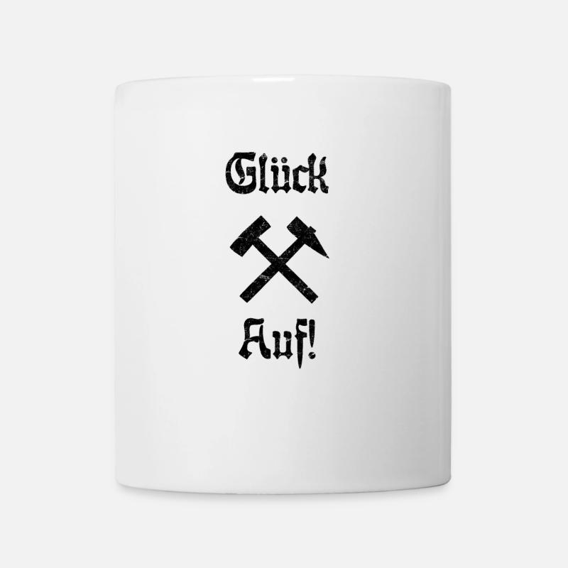 Glück Auf! Logo Schlägel und Eisen - Tasse - Weiß
