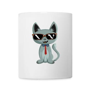 Funny Cat - lustige Katze / NEU als Sticker - Tasse - Weiß - Vorne