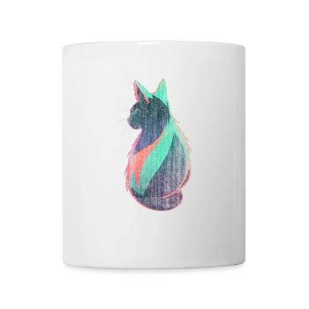 Neon Katze Kunst - Tasse - Weiß - Vorne