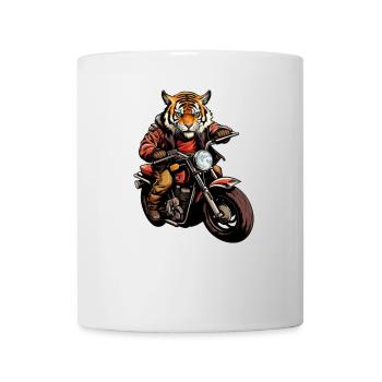 Tiger Motorrad / Motorradfahrer Tiger - Tasse - Weiß - Vorne