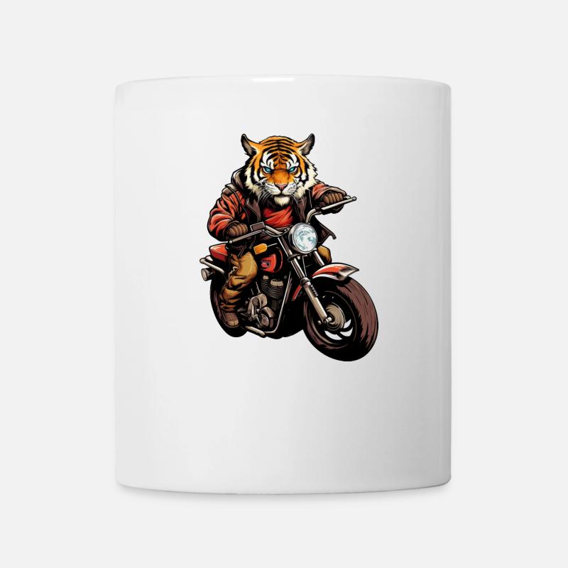 Tiger Motorrad / Motorradfahrer Tiger - Tasse - Weiß