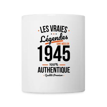 80-jähriges Jubiläum - 1945 werden Legenden geboren - Tasse - Weiß - Vorne