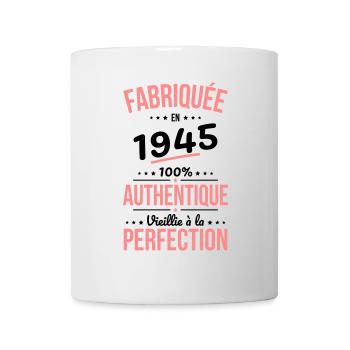80. Jubiläum - Hergestellt im Jahr 1945 - Tasse - Weiß - Vorne