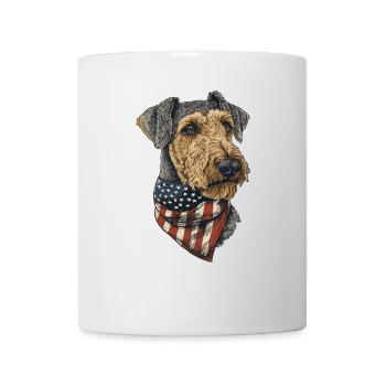 Airedale Terrier - Tasse - Weiß - Vorne