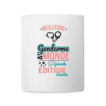 Meilleure Gendarme au monde - 100% géniale - Mug blanc - blanc - Devant