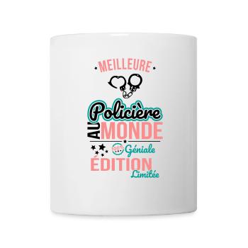 Beste Polizistin der Welt - 100% Awesome - Tasse - Weiß - Vorne