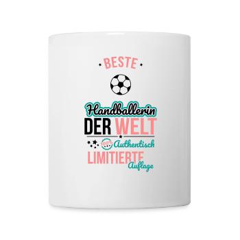 Beste Handballerin der Welt - 100% Authentisch - Tasse - Weiß - Vorne