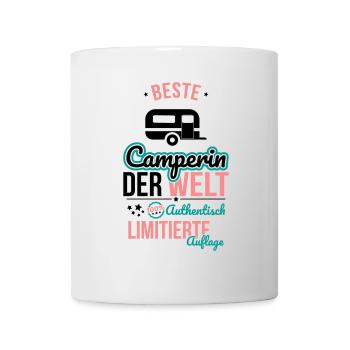 Beste Camperin der Welt - 100% Authentisch - Tasse - Weiß - Vorne