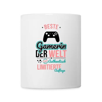 Beste Gamerin der Welt - 100% Authentisch - Tasse - Weiß - Vorne