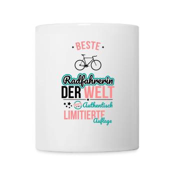 Beste Radfahrerin der Welt - 100% Authentisch - Tasse - Weiß - Vorne