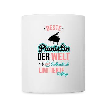 Beste Pianistin der Welt - 100% Authentisch - Tasse - Weiß - Vorne