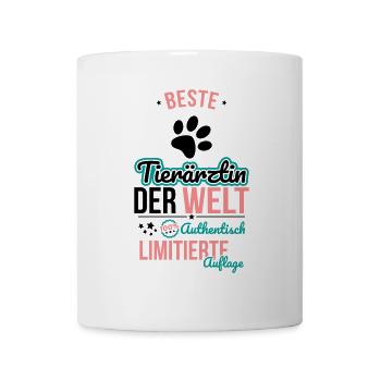 Meilleure femme vétérinaire du monde - 100 % authentique - Mug blanc - blanc - Devant