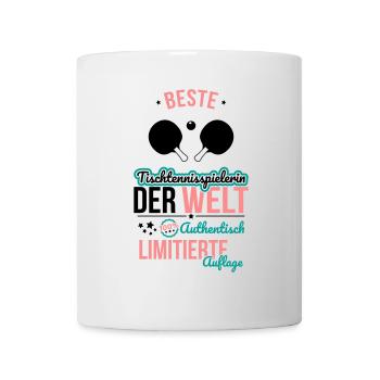 Beste Tischtennisspielerin - 100% Authentisch - Tasse - Weiß - Vorne