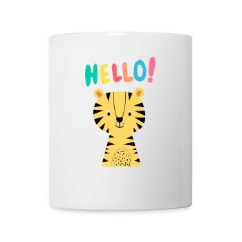 Süßer Tiger sagt Hello - Babygeschenk - Geschenk - Tasse - Weiß - Vorne