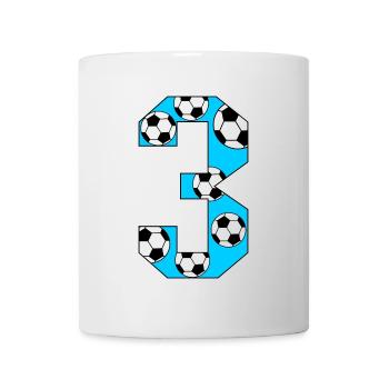 3ème anniversaire Football Blue - Mug blanc - blanc - Devant