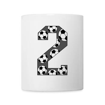 2 Geburtstag Fußball grau - Tasse - Weiß - Vorne