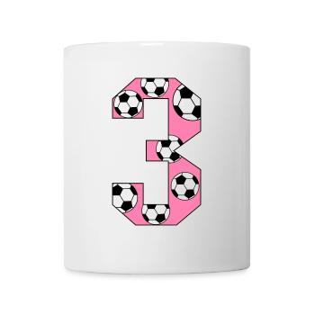 3ème anniversaire Football Rose - Mug blanc - blanc - Devant