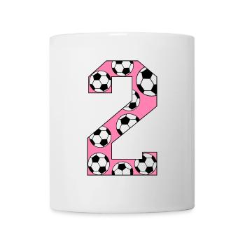 2 Geburtstag Fußball rosa - Tasse - Weiß - Vorne