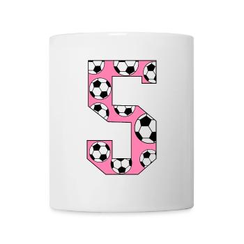 5ème anniversaire Football Rose - Mug blanc - blanc - Devant