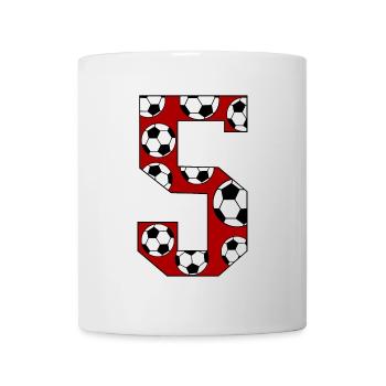 5ème Anniversaire Football Rouge - Mug blanc - blanc - Devant