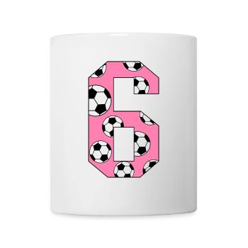 6 Birthday Football Pink - Mug - white - Front