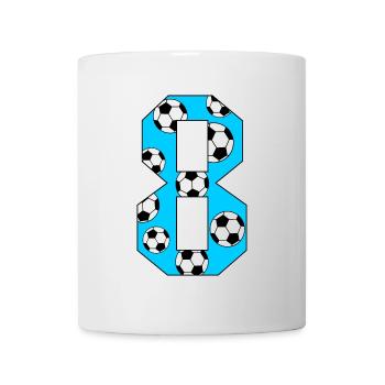 8 Geburtstag Fußball blau - Tasse - Weiß - Vorne