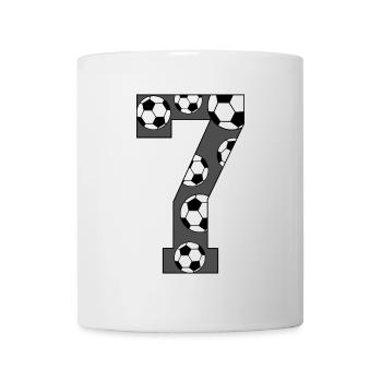 7 Birthday Football Grey - Mug - white - Front