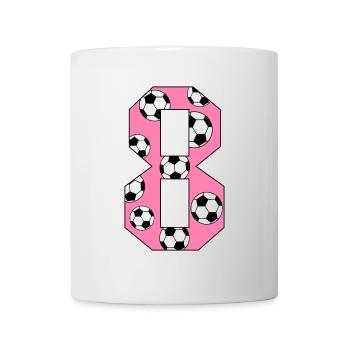 8 anniversaire Football Rose - Mug blanc - blanc - Devant
