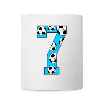 7 Geburtstag Fußball blau - Tasse - Weiß - Vorne