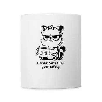 Chat Crumpy avec Caffee - Mug blanc - blanc - Devant