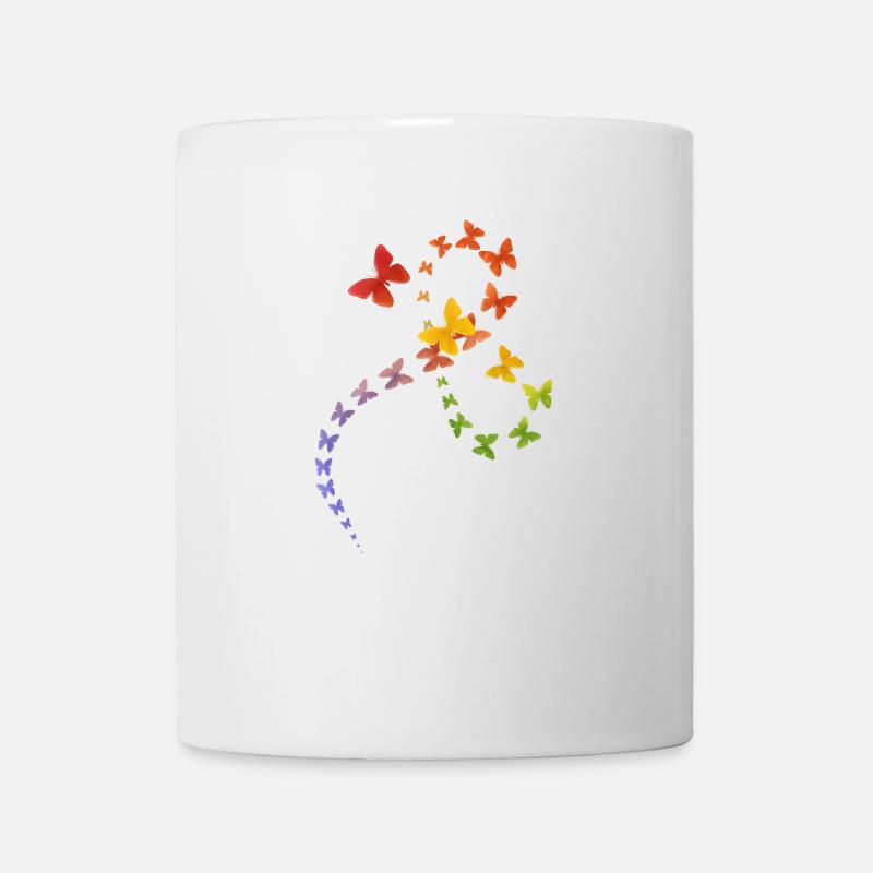 Regenbogen-Schmetterling - Tasse - Weiß