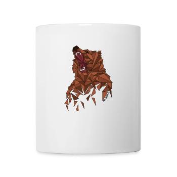 Ours rugissant avec géométrie Design - Mug blanc - blanc - Devant
