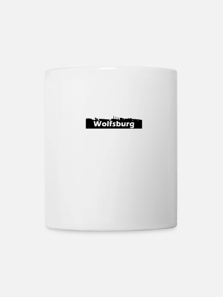 Wolfsburg + Skyline - Tasse - Weiß