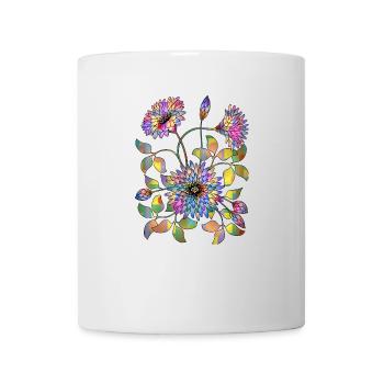 Fleurs - Mug blanc - blanc - Devant