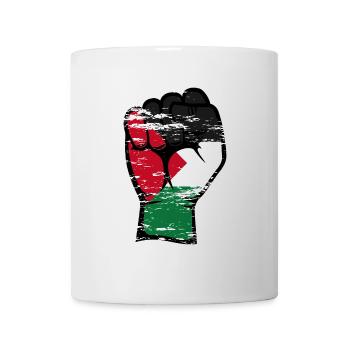 Symbole du poing du drapeau de la Palestine utilisé - Mug blanc - blanc - Devant