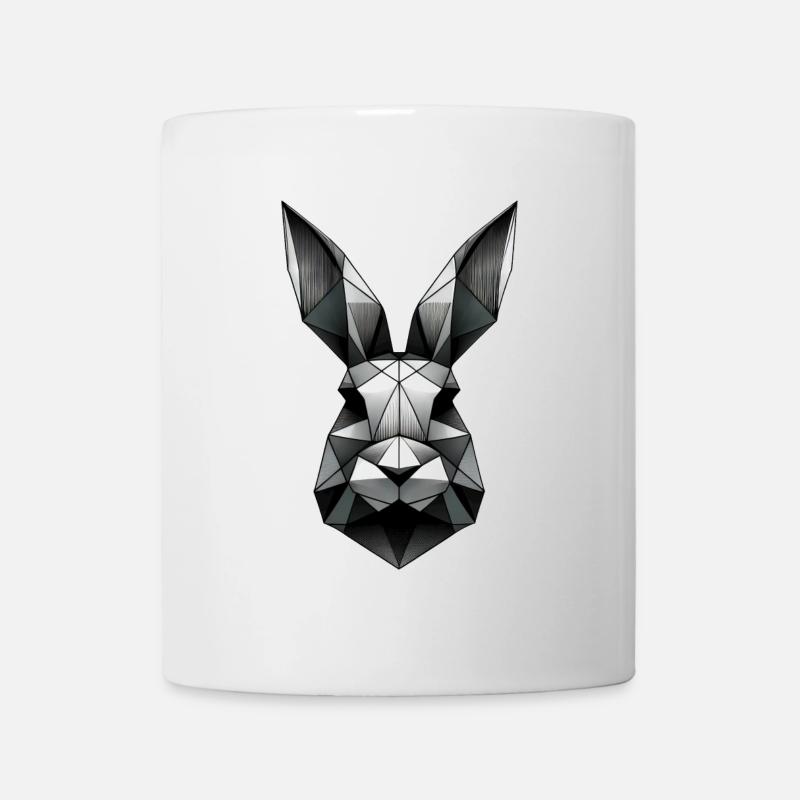 Conception géométrique de lapin polygone lapin - Mug blanc - blanc