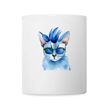 Really cool punk rock cat cat shirt gift - Mug - white - Front
