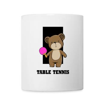 Tennis de table Tennis de table Ours Joueur de tennis de table - Mug blanc - blanc - Devant