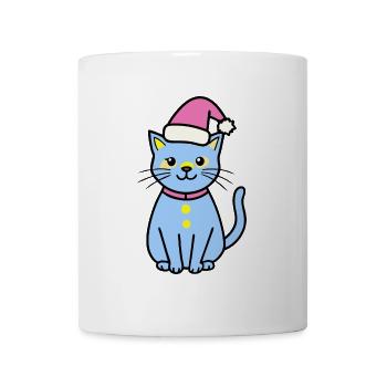 Meowy Christmas - Geschenk mit Katze - Tasse - Weiß - Vorne