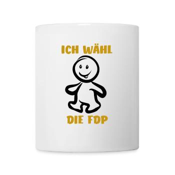 Ich wähl die FDP - Wähler - Stimme - Tasse - Weiß - Vorne