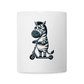 Grumpy Zebra Scooter Comic Scooter Fun - Mug - white - Front