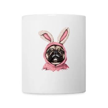 Bouledogue français en costume de lapin - Mug blanc - blanc - Devant